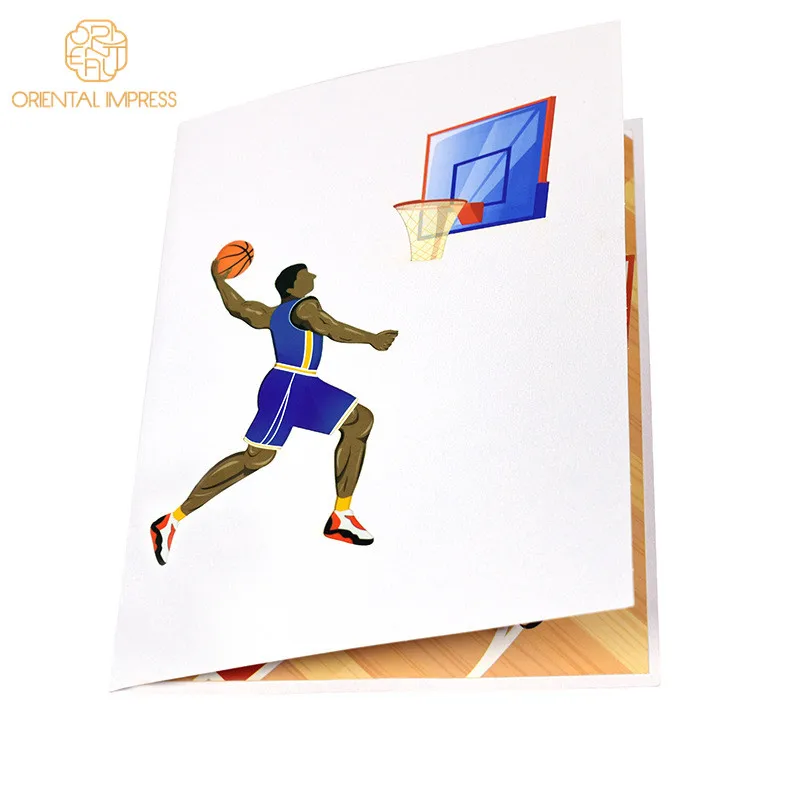 3D Pop Up Basketball Court Sports Greeting Card Birthday Card for Boyfriend