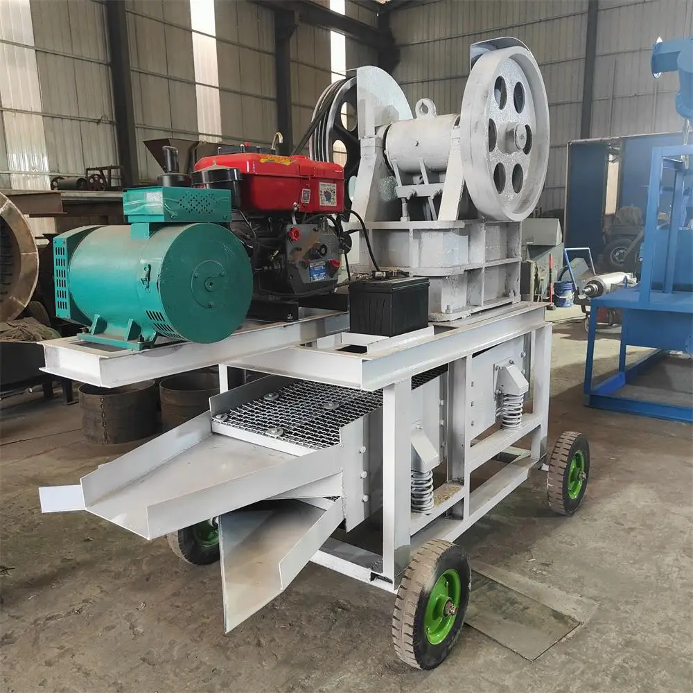 Capacity 3 Tons/Hour 150x250 Small Jaw Crusher Diesel Jaw Crusher With Stable And Reliable Belt Feeding Device