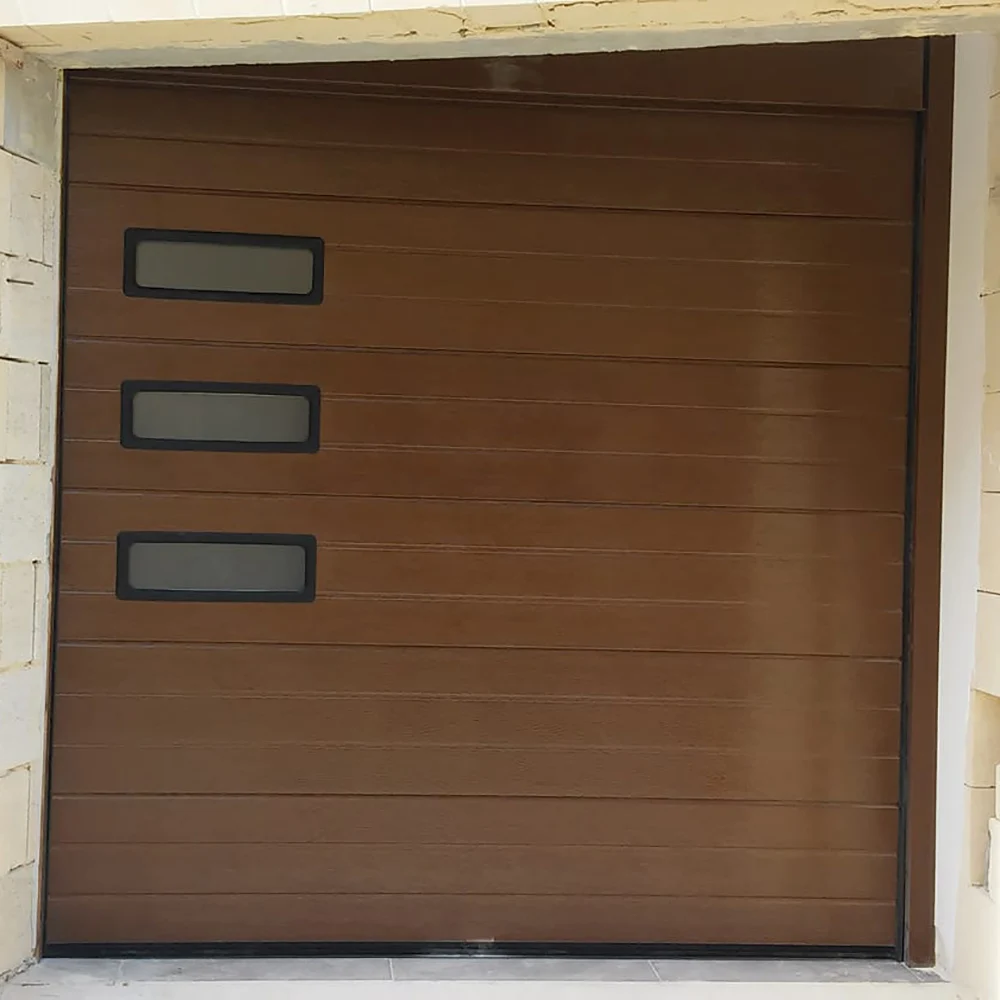 Used Sliding Sectional  Garage door with Pedestrian door customized