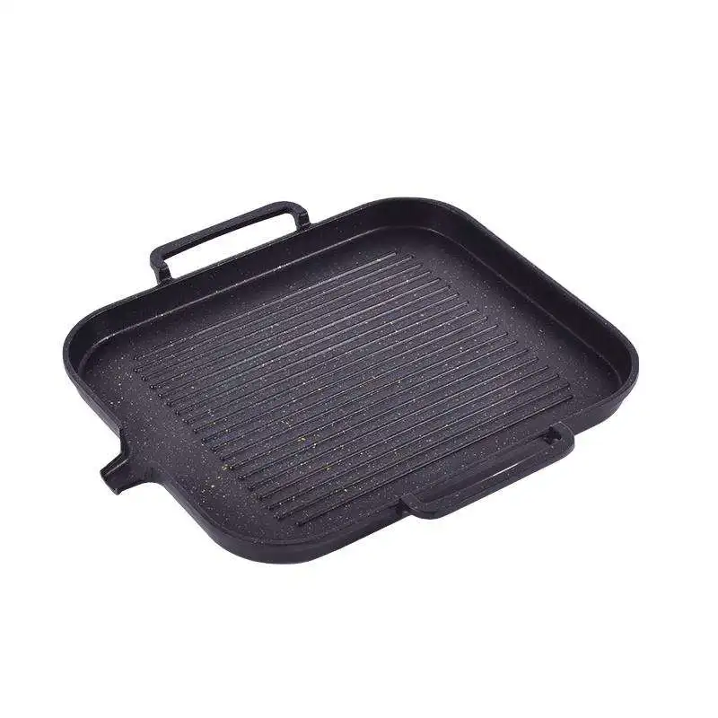 Korean Smokeless Barbecue Grill Pan Square Shape Non-stick Coating Grill Pan