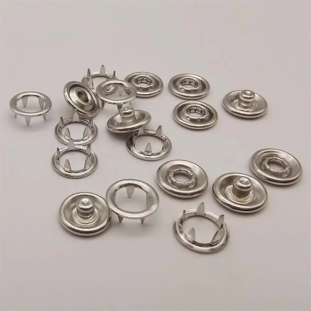 9mm 14L #222 Brass ring prong snap button, baby snap button