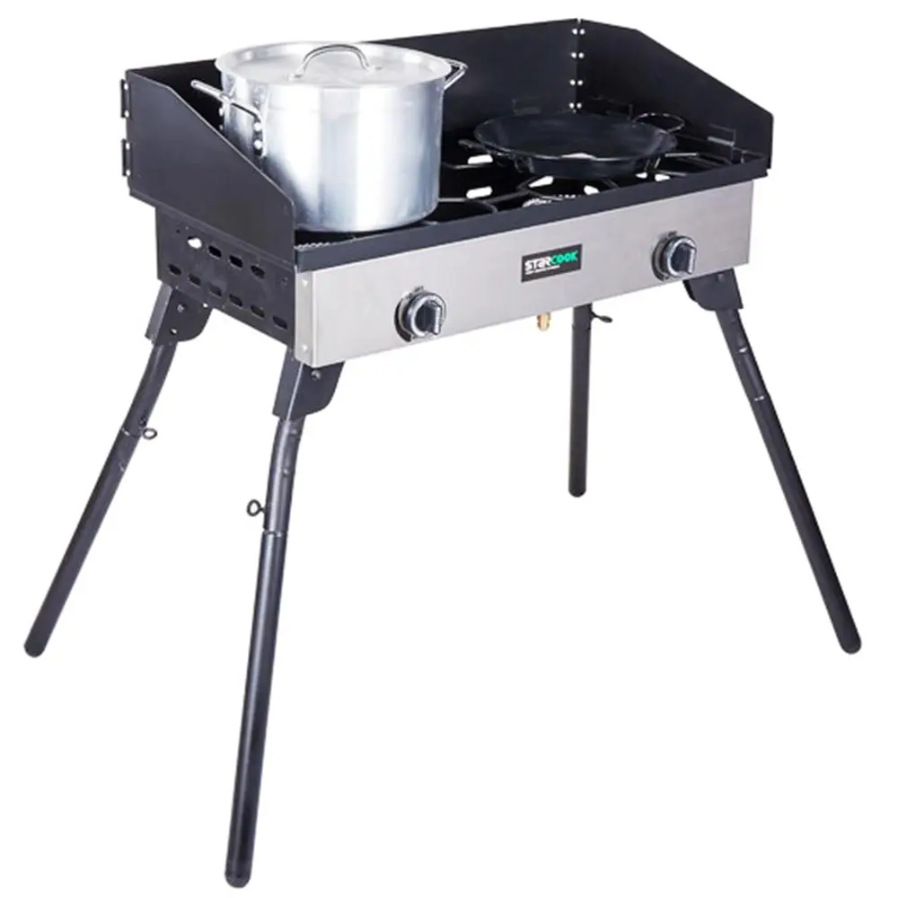 Складная 2 газовая горелка Исследуйте газовую плиту на открытом воздухе для приготовления пищи