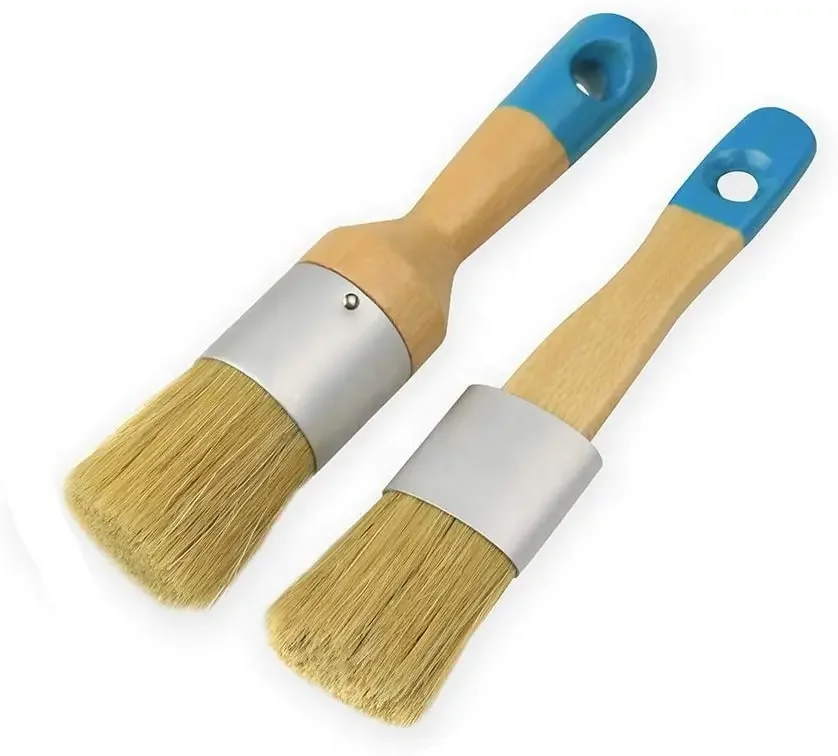 4 pieces of furniture with chalk and wax paint brushes powder brush paintings and small DIY paintings for wooden decorative furn