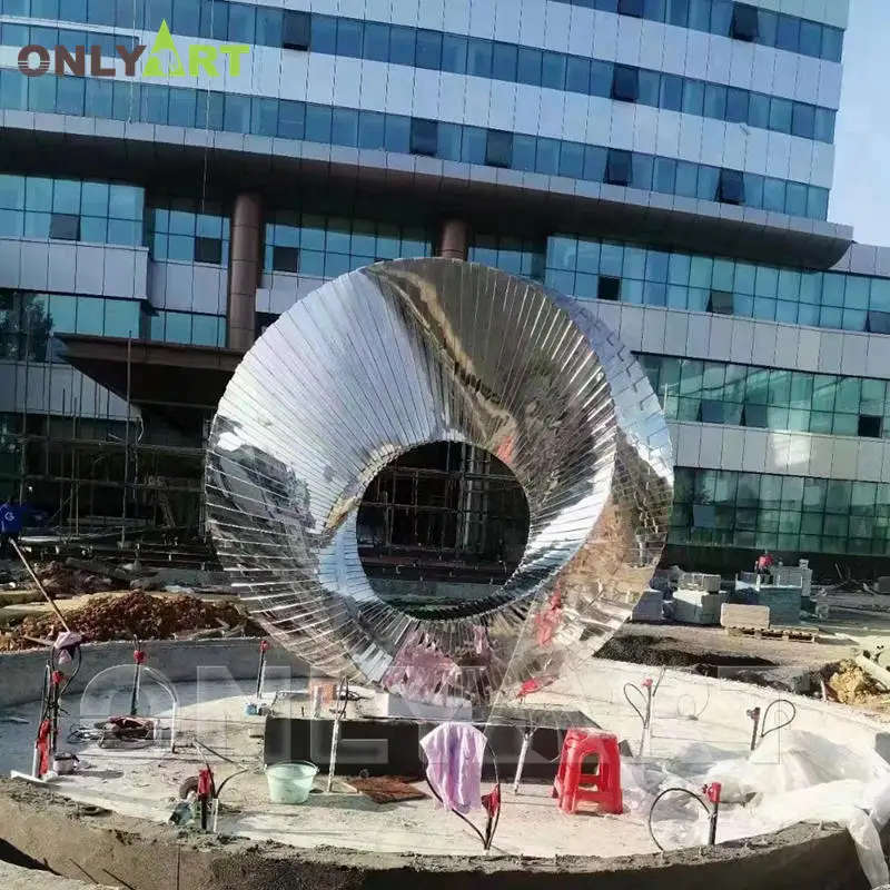 OnlyArt 2024 High Quality Stainless Steel Modern Large Scale Ball Sculpture With Light