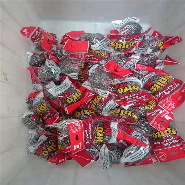 wholesale manufacturer metal wire sponge galvanized wire scrubber ball ss410 stainless steel scourer sponge pads