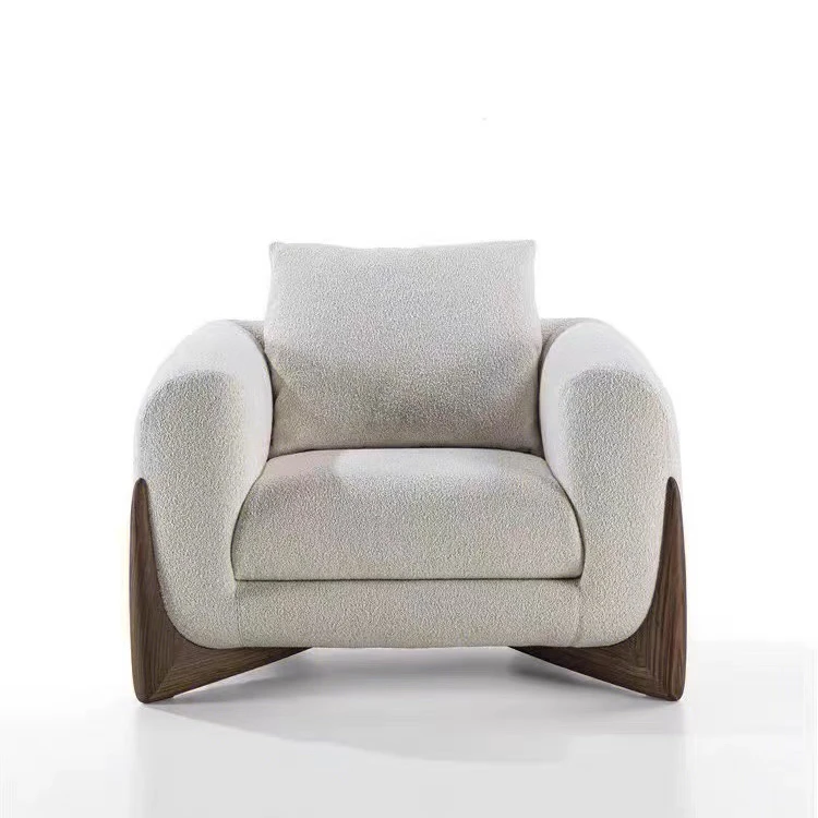 Designer home Nordic apartment villa fabric log sofa living room minimalist double Japanese sofa combination