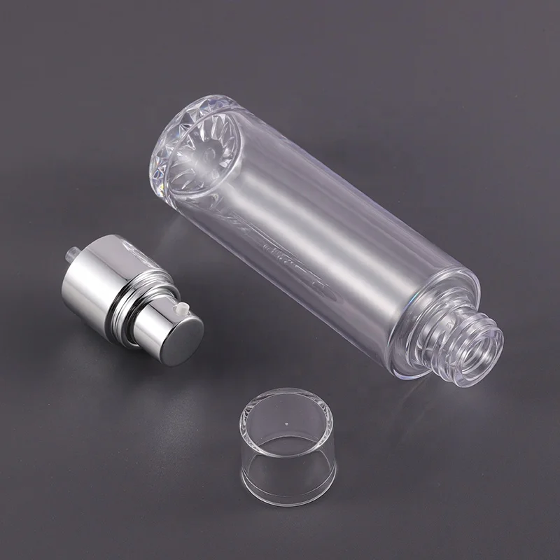 Wholesale customized 30g 50g cream bottle 100/125/150ml pet plastic sunscreen spray lotion pump skincare bottle set