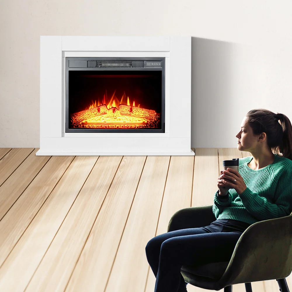 New 1500W Wall Mounted Log Flame Effect Electric Decorative Fixed Fireplace Heater