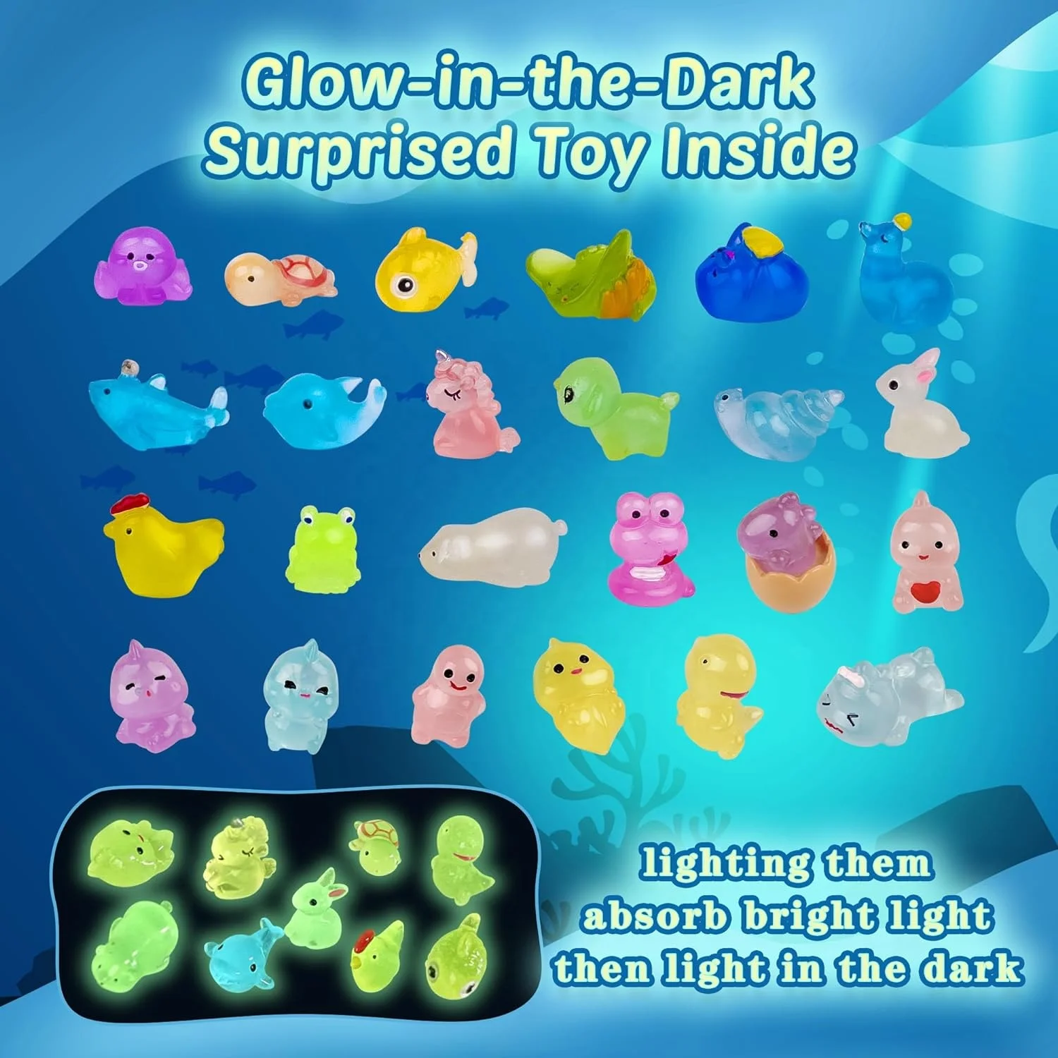 Natural and Organic Colorful Bubble Bath Fizz 24pcs Bath Bombs Glow in The Dark Surprise Inside Bath Bombs for Kids