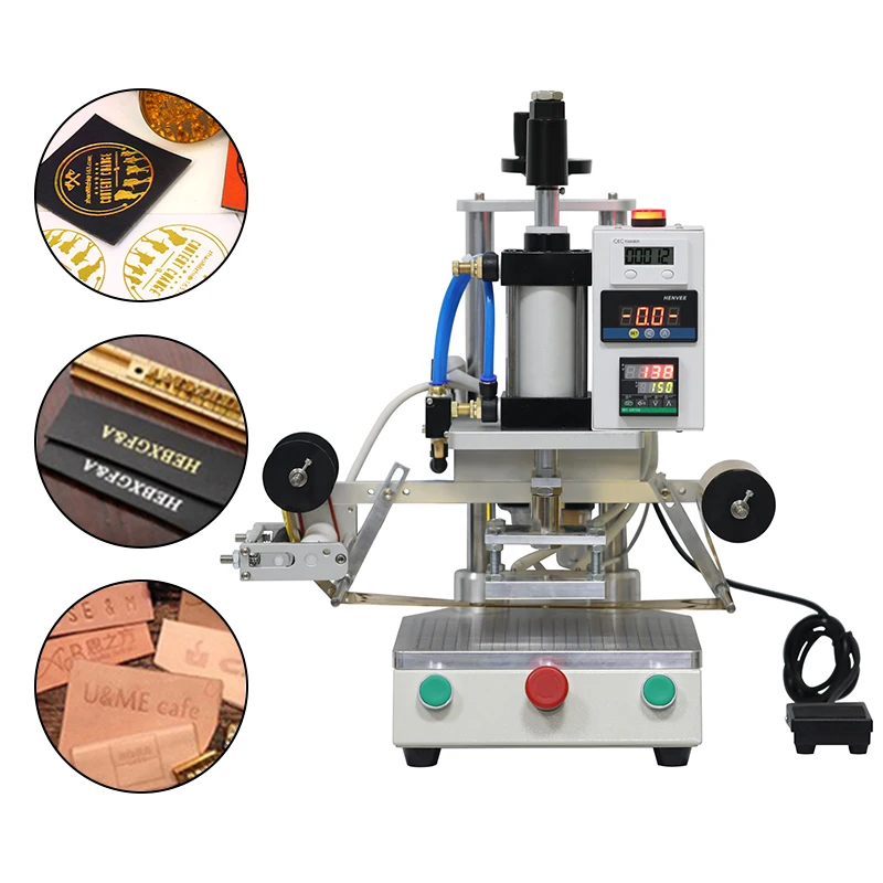 Leather Embossed Wood Brand Logo Custom Hot Pressing Small Pneumatic Hot Stamping Machine Brand Machine