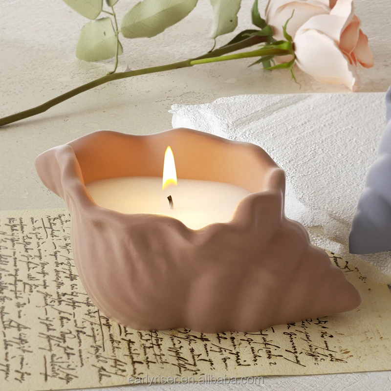 Early Riser DIY Resin Conch Storage Box Table Aromatherapy Candle Cup Gypsum Flower Pot Flower Silicone Mould
