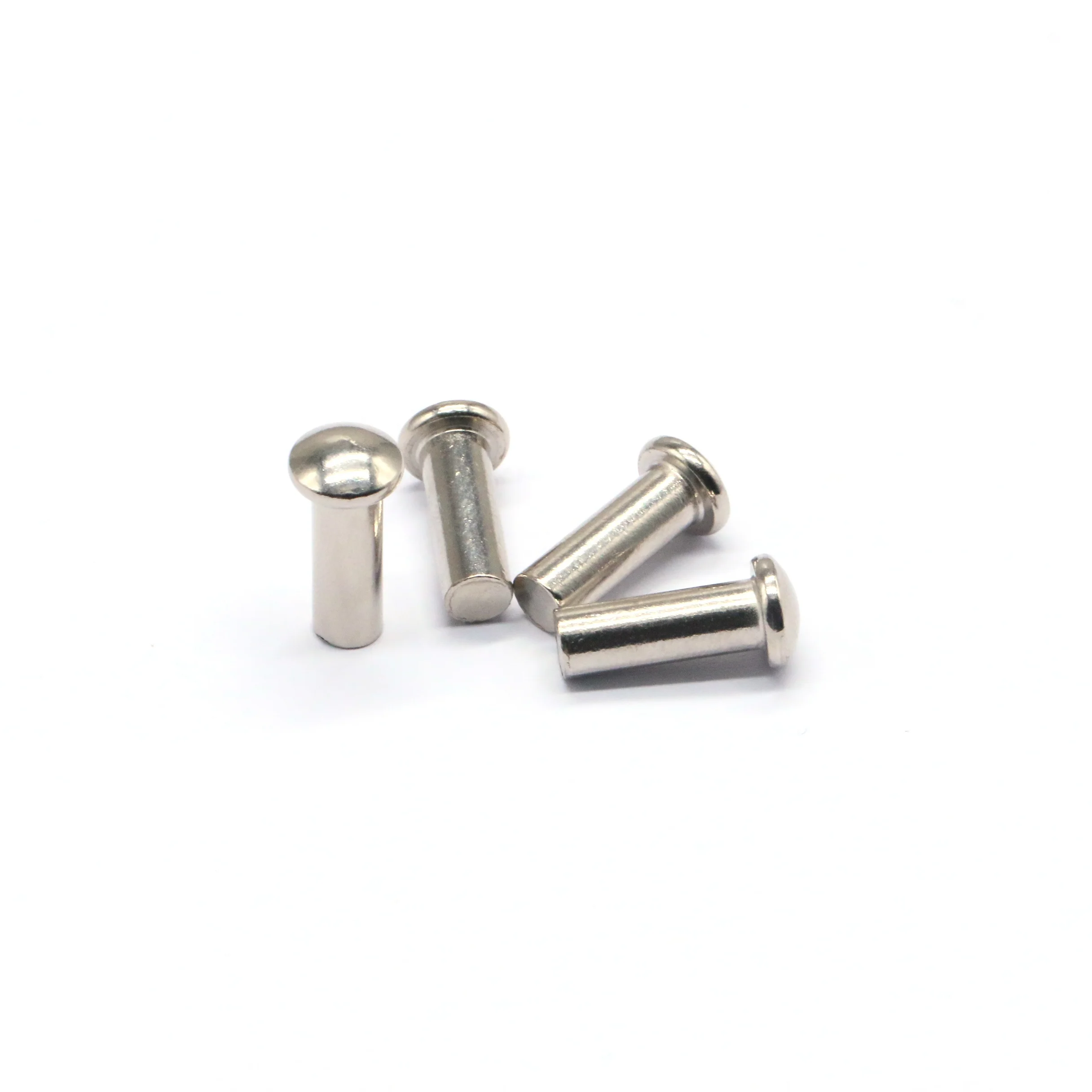 High Quality Fast Delivery Custom Remaches Carbon Steel  Nickel plated Round Head Solid Rivets for Fastening Industry