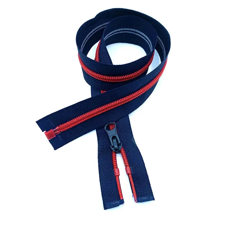 High Quality Material Custom Black Neon Red Teeth #5 Open End Nylon Zipper