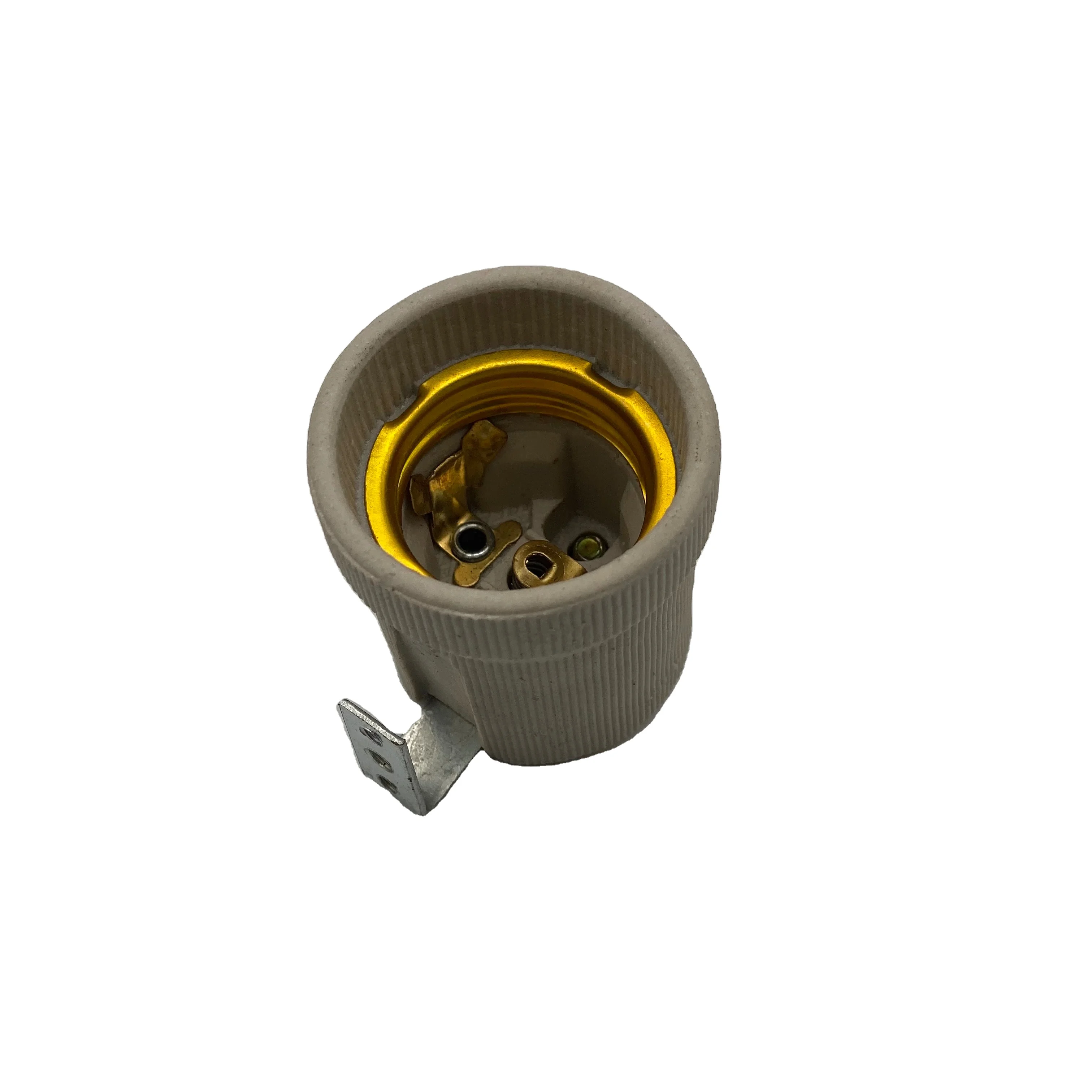 Hot Selling Beige 250V 4A All Ceramic Material E27 E40 Lamp Cord Holder for Indoor Home Garden Bulb With CE Certificate Max 200W