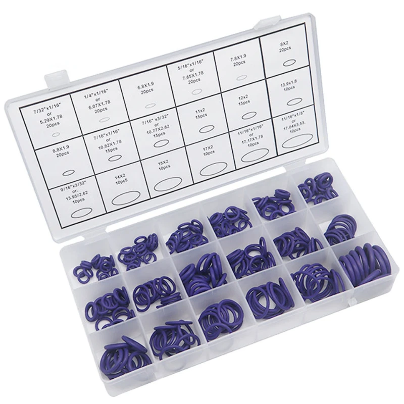 279Pcs 18 Sizes Rubber O Ring Gasket Sealing Ring Repair Box Washer Seal Assortment Set Used for Automobile Water Pipe Wholesale