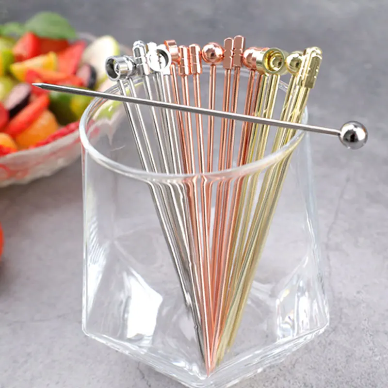 Wholesale Cocktail Picks Stainless Steel Fruit Picks Martini Picks