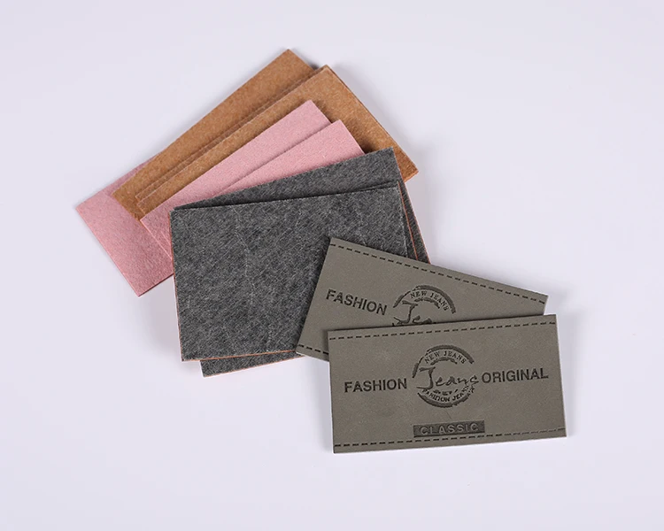 Custom Embossed Logo Design Garment Jacket Pu Jeans Leather Label For Clothing Handbags Hat Tshirt