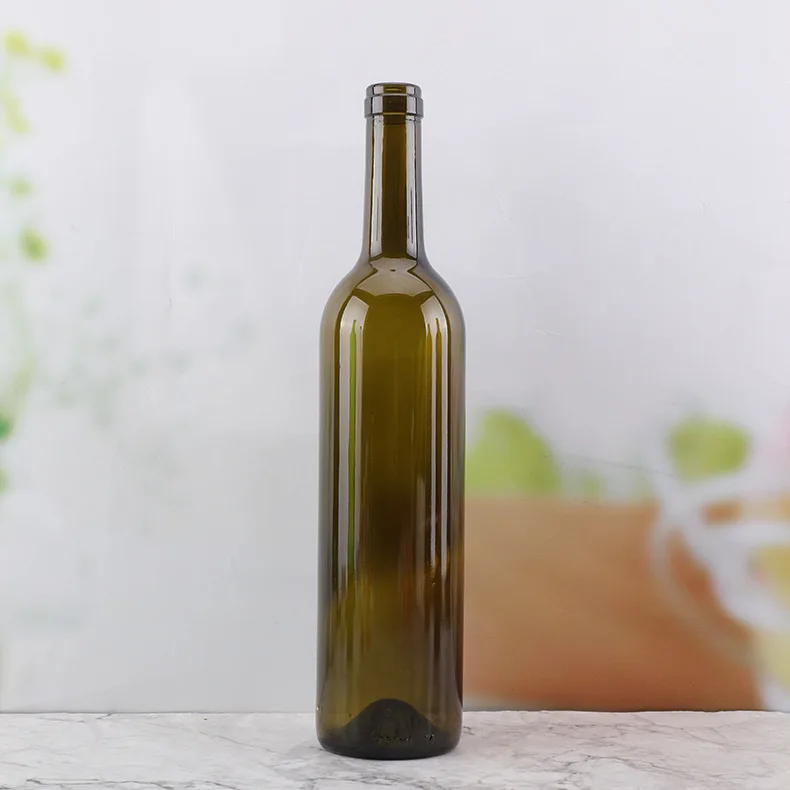 Wholesale 750ml  Brown Green wine bottle for whisky brandy beer
