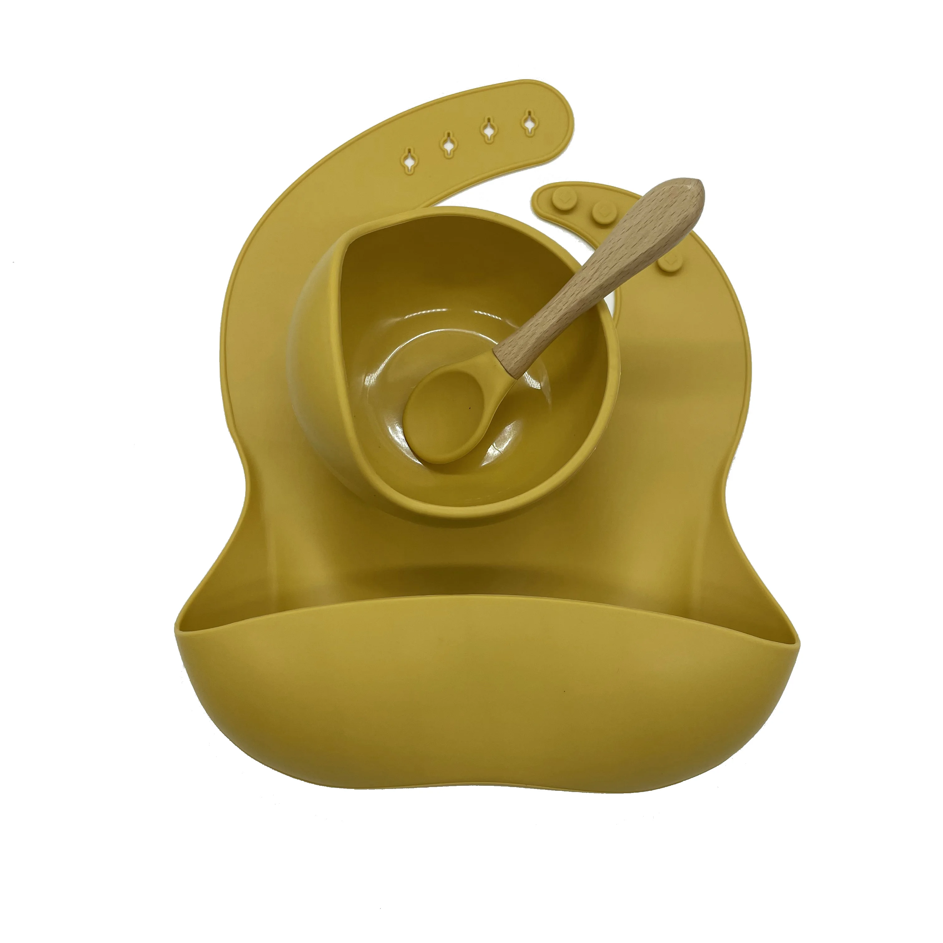 RAYBIN custom Children feeding tableware set silicone kids dining silicone baby feeding bib