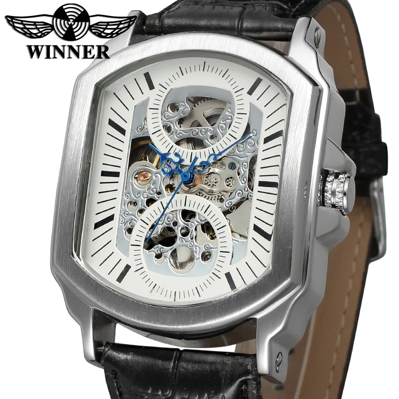 WINNER 8080 wholesale  boys mechanism watch  Genuine Leather Strap water resistant  in stock Casual hand watch