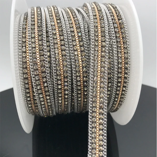 tr052 factory garment accessories rhinestone banding hot fix rhinestone chain trimming