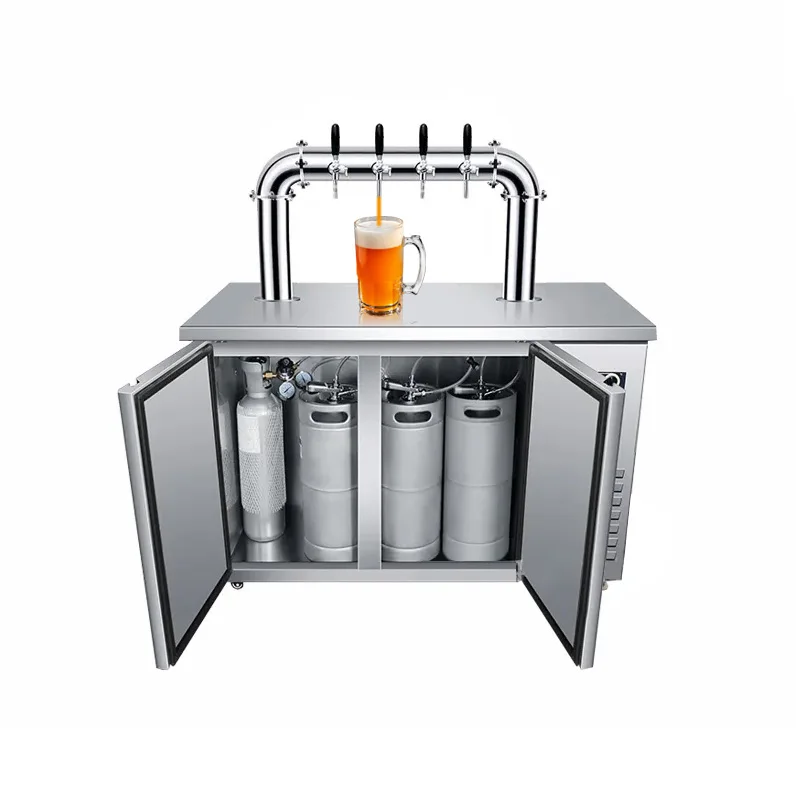 Double Tap Kegerator Beer Dispenser Keg Capacity-Refrigeration Equipment