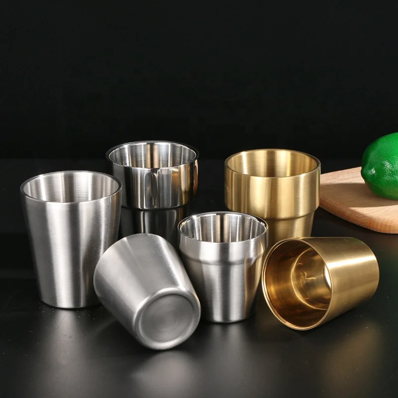 
Amazon metal stainless steel double wall drink coffee mug cups 
