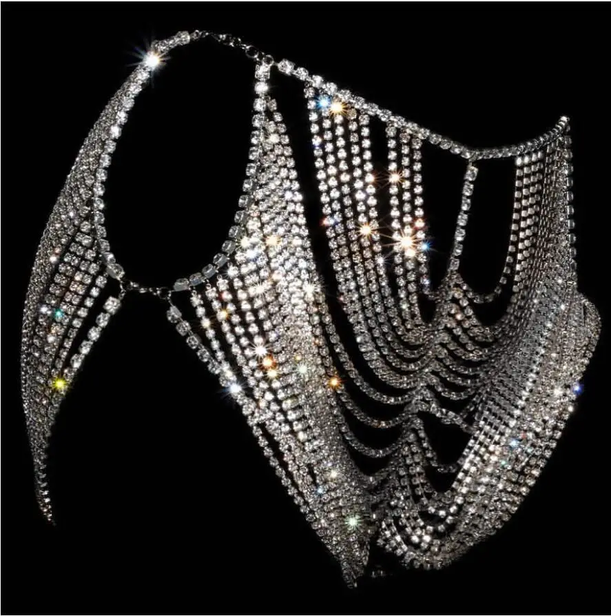 Rhinestone Multi Layered Belly Chain Sexy Jewelry for Women Club Crystal Waist Body Chain Party Dress Body Jewelry Gift
