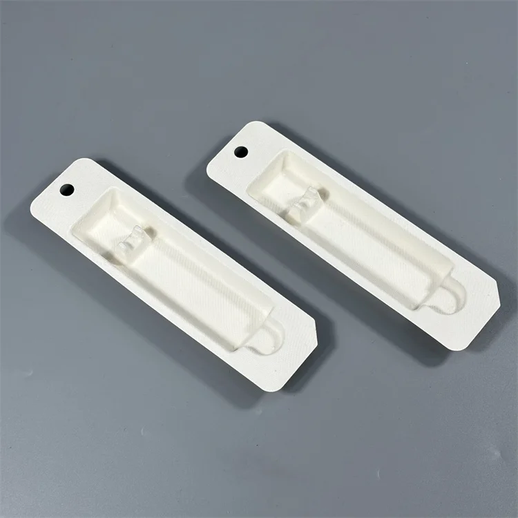 Eco Friendly Sugarcane Bagasse Pulp Packaging Customize Molded Fiber Cosmetic Protective Case Biodegradable Paper Pulp Tray