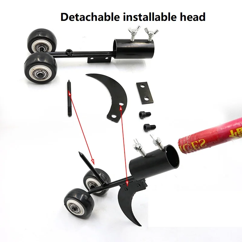 Crevice Weeder Adjustable Roller Bent Hook Push Type No Bend Weeder Gardening Weeding Hook other hand tool