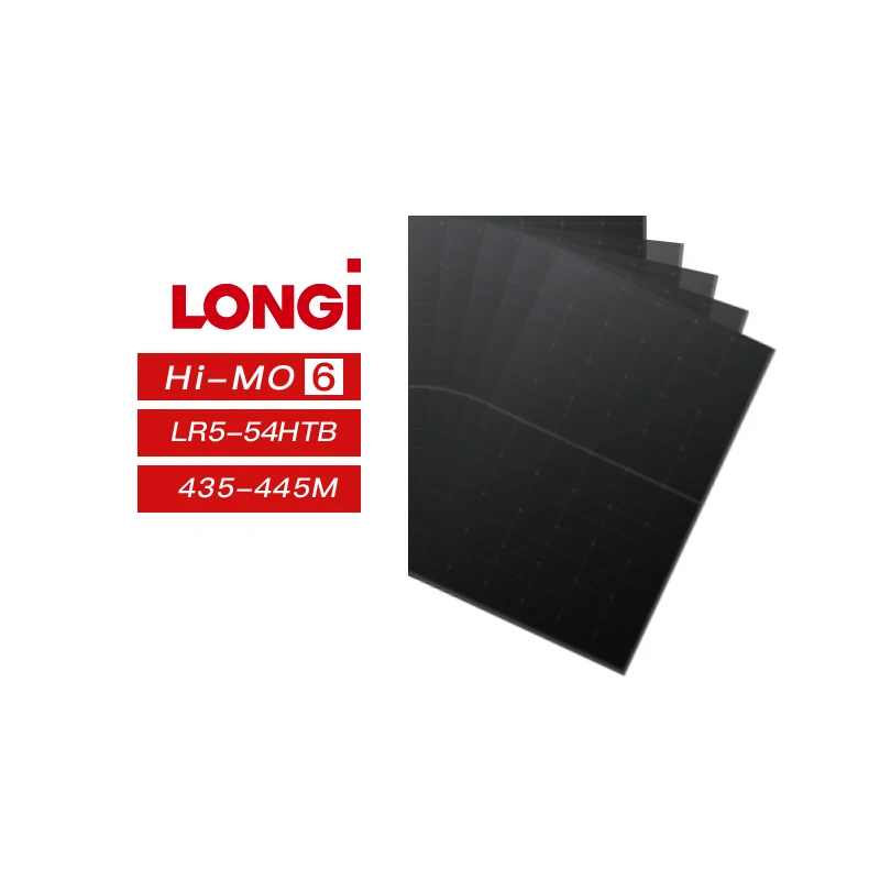 Все черные LONGi Hi Mo X6 одно стекло N типа высокой эффективности 450 Вт 445 LR5 54HTH солнечный модуль ученый черная панель