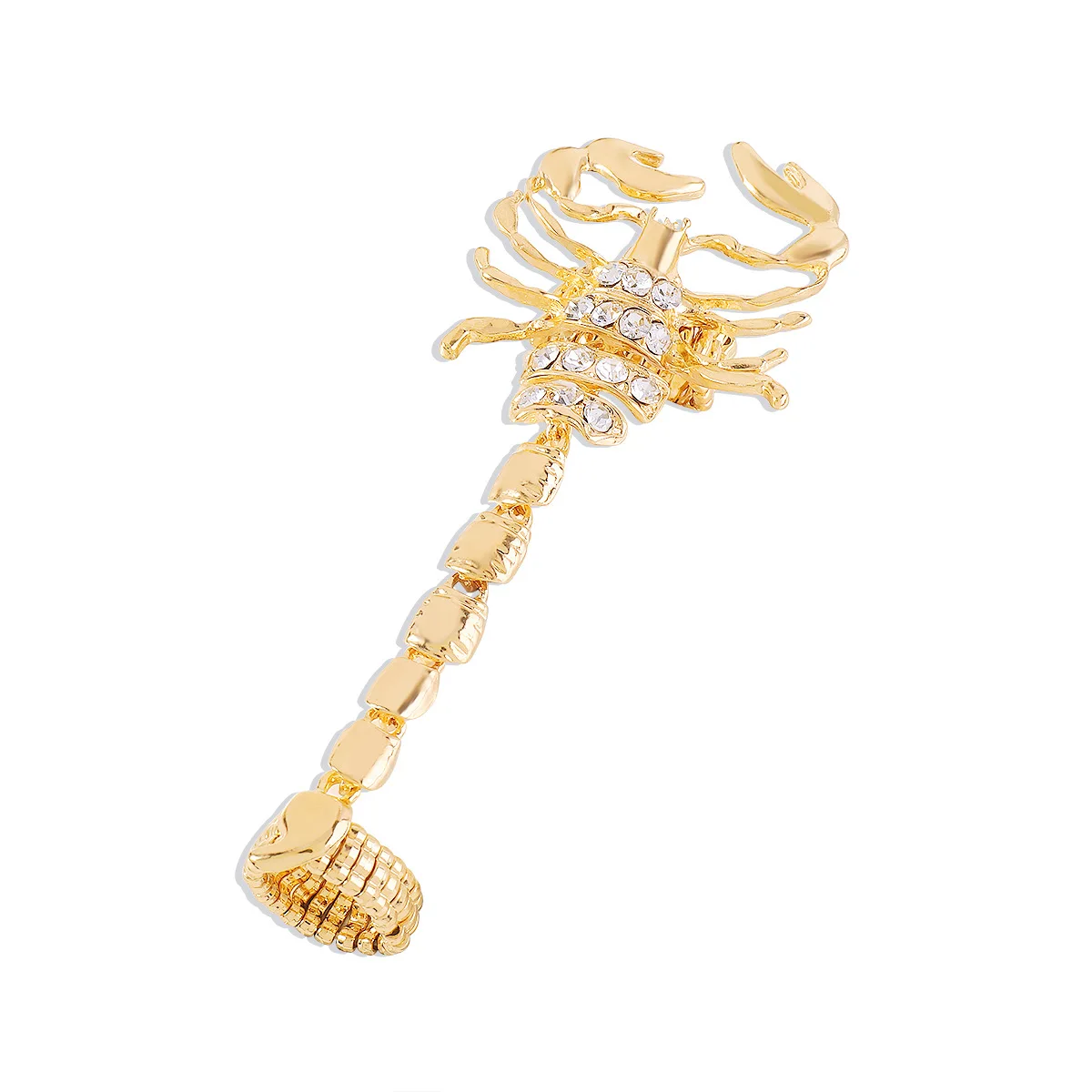 New Exaggerated Punk Scorpion  Ring Crystal Adjustable Retro alloy gold silver plated Special Rock Style Jewelry for women