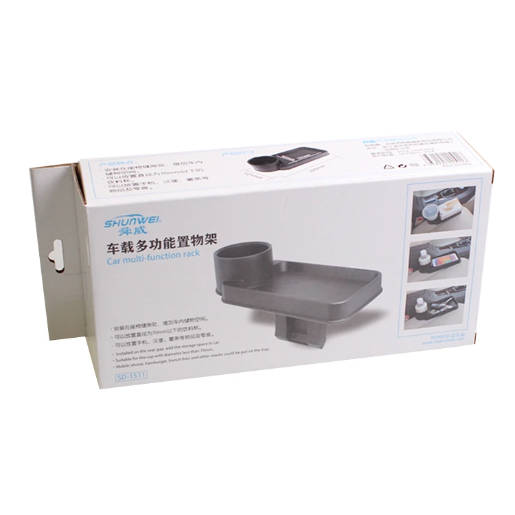 Universal portable promotion plastic car seat gap storage box multifunctional car cup holder stand drink food tray holder