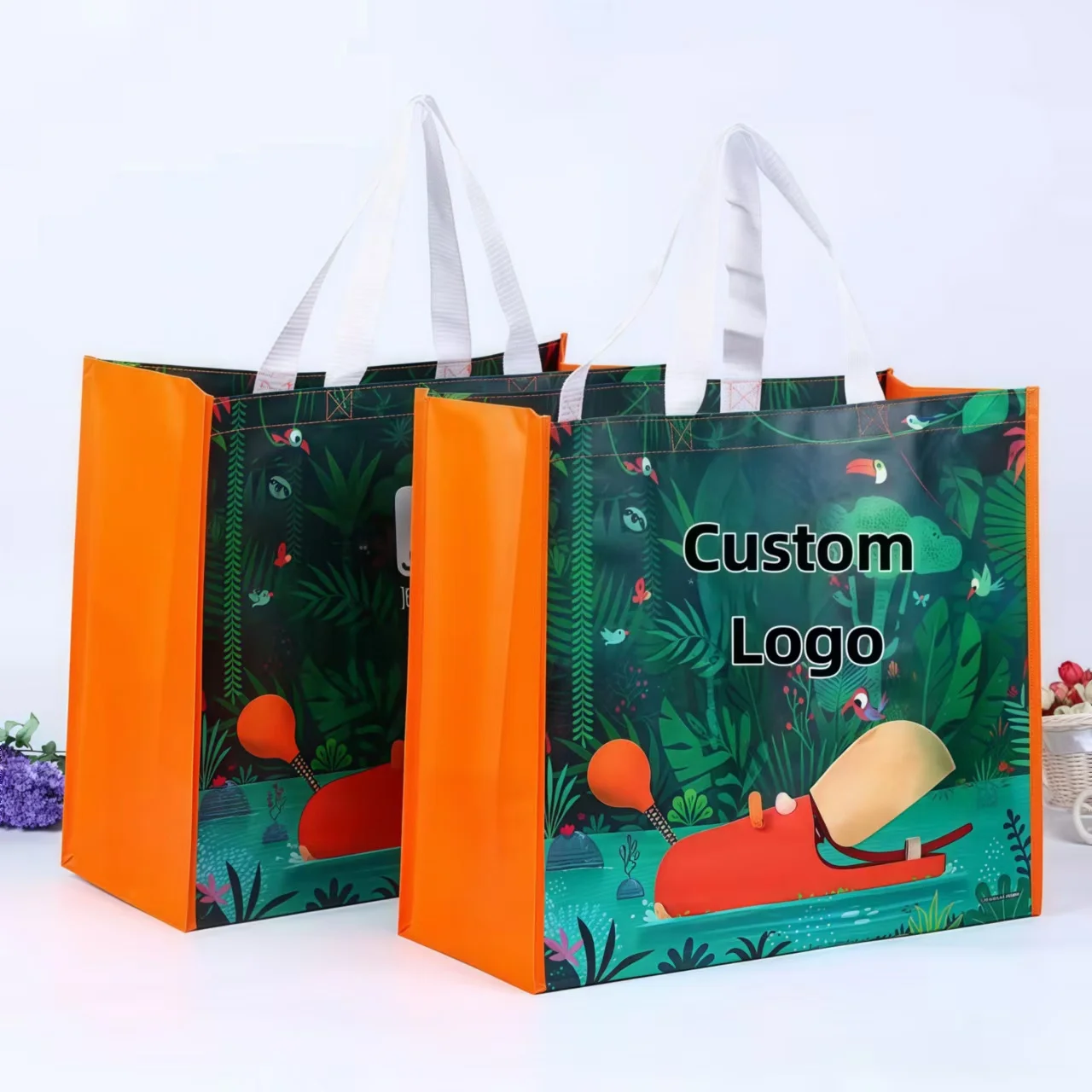 Reusable polypropylene Shopper packaging laminated ceo non woven Sac shopping tote pp non-woven shopping bag
