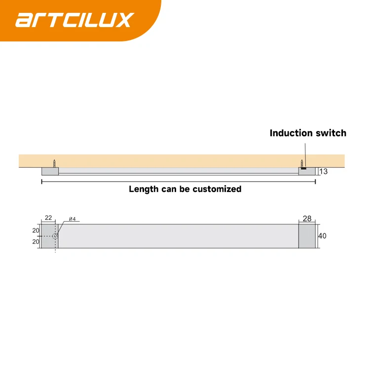 ARTCILUX Customized Length Drawer LED Light Flat Design With Door Trigger Sensor cabinet drawer light