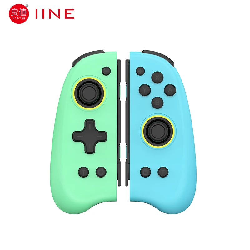IINE Controllers for Nintendo Switch/Switch OLED Replacement for Switch L/R Joypad With 8 Colors Adjustable BlackLights,Blue