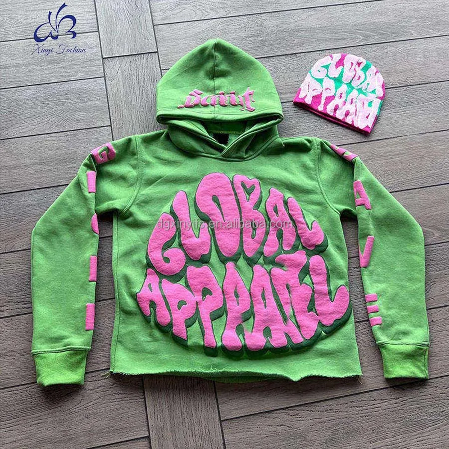 XY Wholesale Manufacturer Crop Cut Edge Blanks Hoodies Men Custom Printed Knitted Pullover Hooded Pattern Terry Fabric 7-10 Days