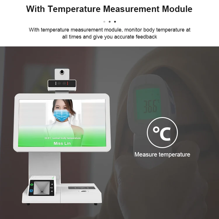 New Arrival 13.3 inch Dual screen touch Android POS System Temperature Screening Device access control visitor management device