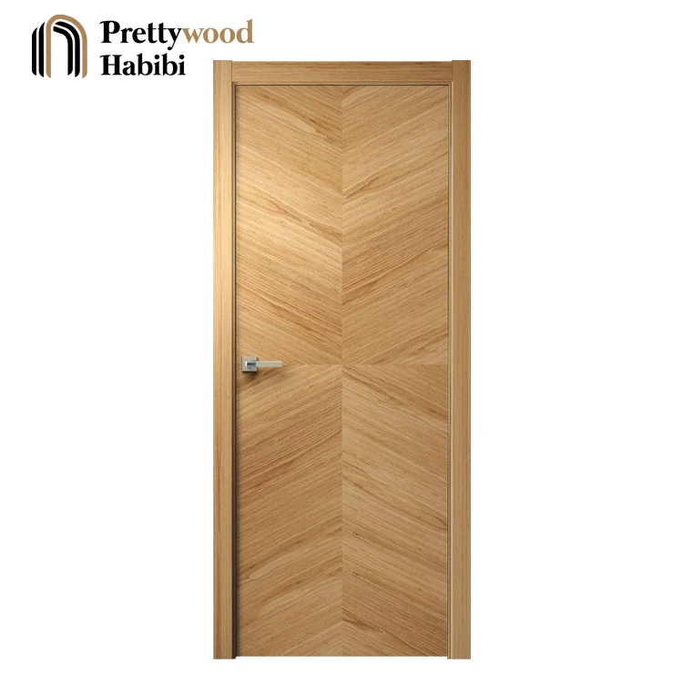 Prettywood Latest Design Residential Modern Innovation Modern American Oak Interior Solid Wooden Room Door For House