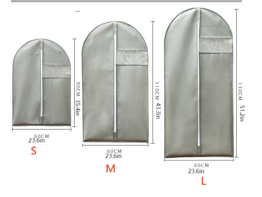 Wholesale of popular nonwoven transparent window dustproof clothing covers,coat and suit covers,fur coat storage hanging pockets