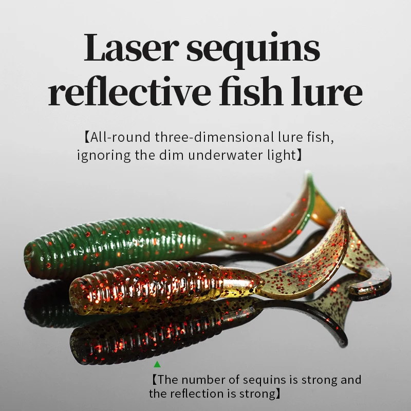 LINNHUE 60/65mm Long Invincible Curly Tail Soft Lures Plastic Lifelike Earthworm Grub Worm Fishing Lures Baits