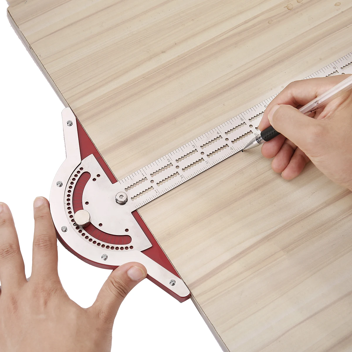 Woodworkers Edge Rule Efficient Protractor Angle Woodworking Ruler Measure Stainless Steel Carpentry