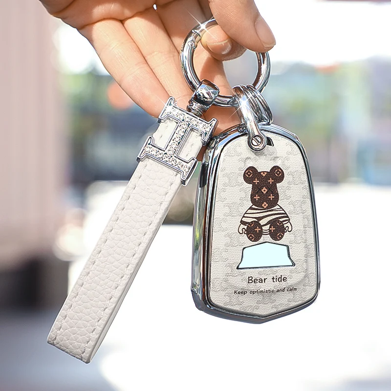 2021 Hot Sale Keychain Custom TPU  Car Key Chain Cute Bear for Cadillac