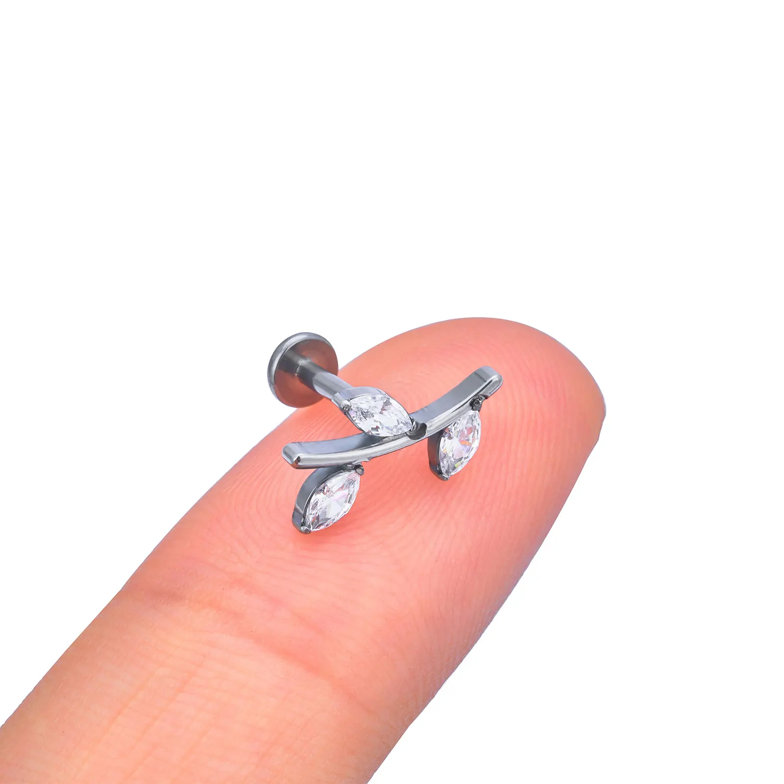 Fashion ASTM F136 titanium multiple small zirconia back cartilage stud earrings piercing jewelry