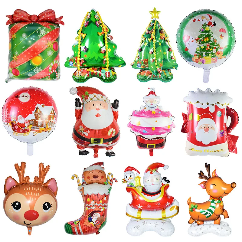 Wholesale Merry Christmas Cartoon Red Stocking Mylar Foil Balloons For Party Decoration