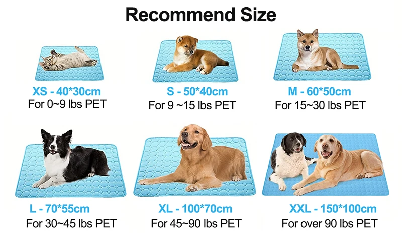 Summer Dog Bed Accessories Cooling Durable Ice Fabric Ice Sleeping Pad Pet Cooling Mat For Dogs