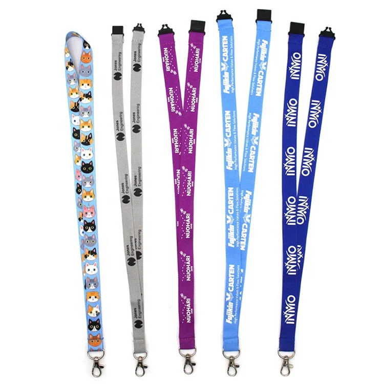 Best price keychain lanyards strap Badge nylon phone satin polyester lanyard with logo custom
