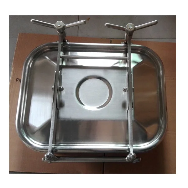 sanitary stainless steel square type manhole cover without pressure