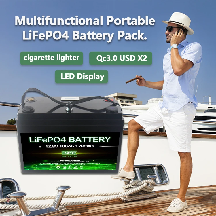 Multifunctional 12v 80ah Lifepo4 Battery Pack Portable Power Station with Cigarette Lighter USD BT5.0 Camping
