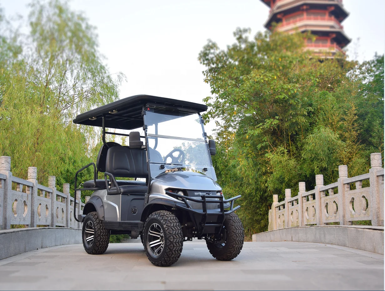 2+2 seaters AHLT China Design Electric Remote Golf Trolley Golf Cart Of LiFePo lithium battery